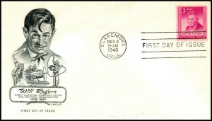 Scott 975 3 Cents Rogers Artmaster FDC Unaddressed Planty 975-35