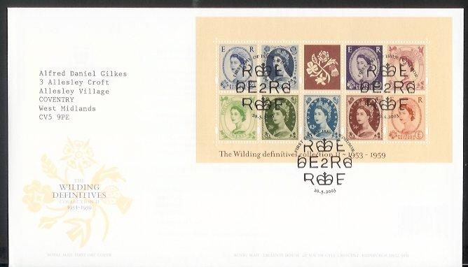 GB - 2003 50th Anniv of Wilding Definitives (2) (FDC)