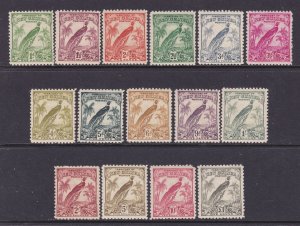 New Guinea Scott 31-45,1932-4, Bird of Paradise, no dates, VF MNH. Scott $309 MH