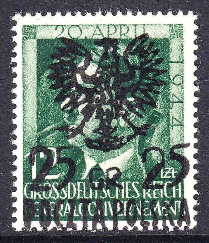 POLAND NB33 POCZTA POLSKA 25gr OVERPRINT OG NH U/M F/VF SIGNED