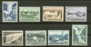 Iceland # 289-96  Waterfalls  (8) VF VLH Unused