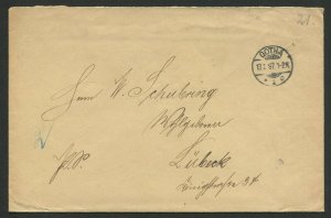 German Official Mail 1897 Reichspostamt with contents from Gotha to Lubeck