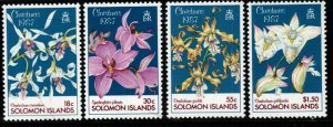 SOLOMON ISLANDS SG602/5 1987 CHRISTMAS ORCHIDS MNH