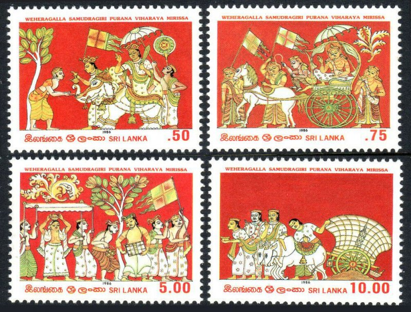 Sri Lanka 791-794, MNH. Vesak Festival. Jathaka Story Frescoes, 1986