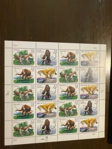 US SC 3077 Sheet 32¢ Prehistoric Animals, (2) P# P1111, MNH- Superb