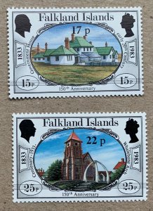 Falkland Islands 1984 Surcharges, MNH.  Scott 402-403, CV $1.00