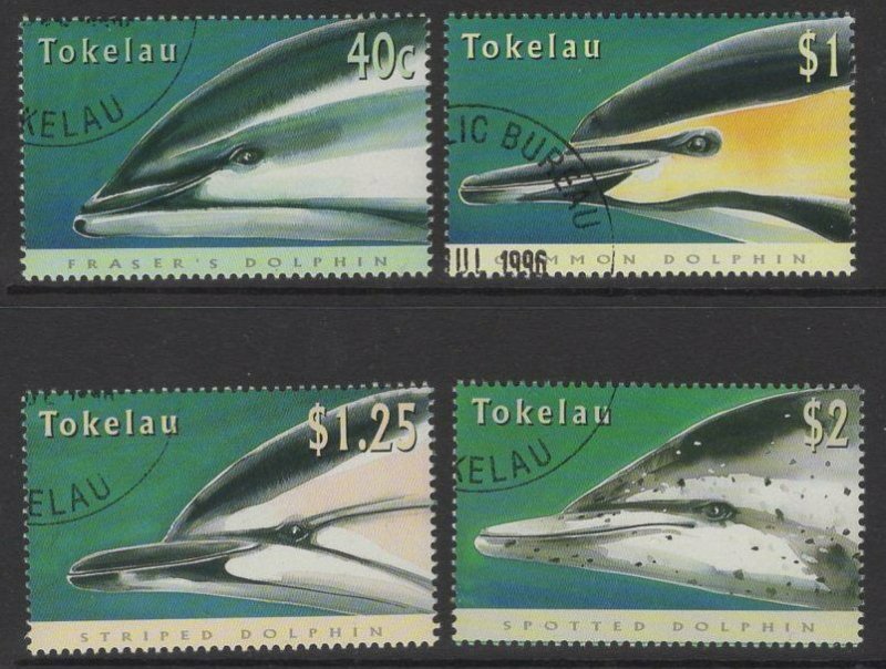 TOKELAU ISLANDS SG246/9 1996 DOLPHINS FINE USED