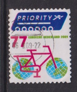 Netherlands  #1324 used 2009  bicycle stamp + etiquette  77c