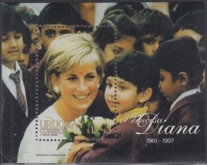 URUGUAY Sc # B12 CPL MNH SOUVENIR SHEET in MEMORIUM - DIANA,  PRINCESS of WALES