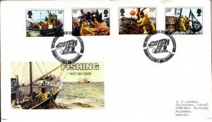 1981 Great Britain Fishing (Scott 956-59) Philart FDC