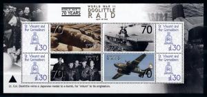 [76056] St. Vincent & Gren. 2009 World War II Doolittle Raid Sheet MNH