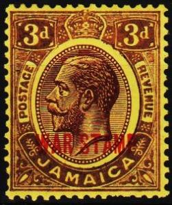 Jamaica. 1919 3d S.G.77a Mounted Mint