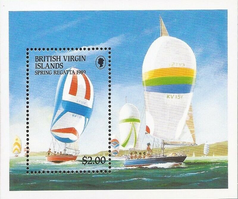 Virgin Islands - 1989 Spring Regatta Yachts - Souvenir Sheet - Scott #635