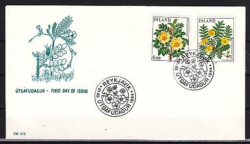 Iceland, Scott cat. 586-587. Flowers issue. First day cover. ^