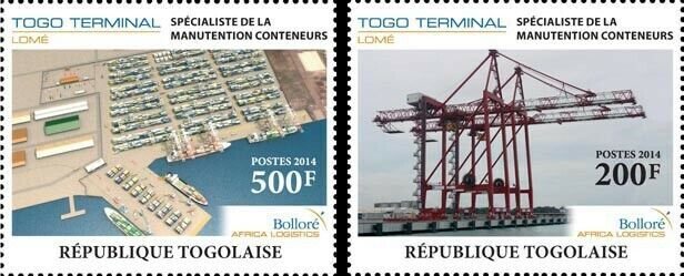 2014 TOGO MNH. TOGO TERMINAL 2V   Y&T Code: 4342-4343. Michel Code: 6389-6390