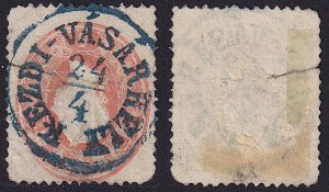 Austria - 1860 - Scott #14 - used - blue KEZDI-VASARHELY pmk Romania