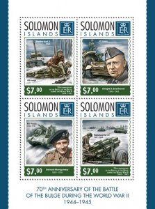 SOLOMON IS. - 2014 - WWII, Battle of the Bulge- Perf 4v Sheet -Mint Never Hinged