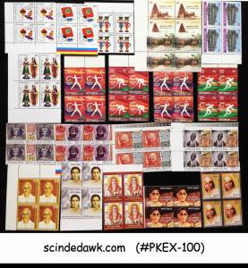 INDIA COMPLETE SET OF 2010 STAMPS BLOCK OF 4 - 91V MINT NH