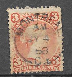 Canada # 25 Queen Victoria (U)  CV $40.00