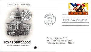 FDC 1995 SC #2968 Postal Soc Commemorative - Austin TX  - Single - J1153