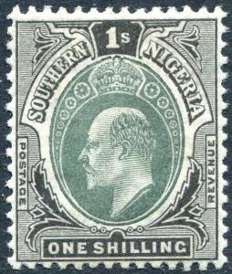 SOUTHERN NIGERIA-1903-04 1/- Green & Black Sg 16 MOUNTED MINT V26392