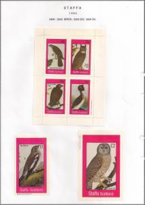 SCOTLAND - STAFFA - 1983 - Birds #1 - Perf 4v, Souv, D/L Sheets - MLH