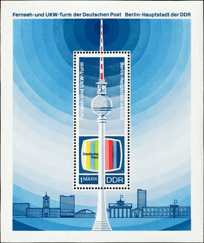 DDR,Sc.#1144 MNH s. /s,  Opening of the Deutsche Post Television and FM Tower