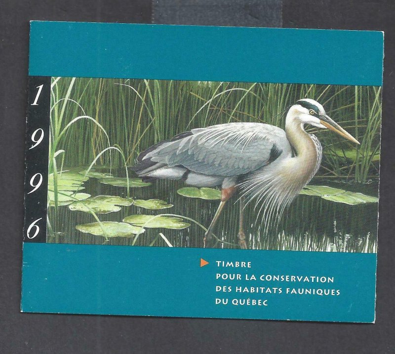 CANADA 1996 QUEBEC WILDLIFE HABITAT CONSERVATION VAN DAM QW9 MINT NH (BS20009)