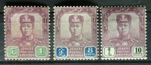 MALAYA 1904 JOHOR 3V MINT wmk W 27 M2633