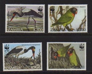 Zambia 1996 Sc 654-657 WWF set MNH