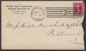 Brown Mowing Machine Co,Boston,MA 1890 Cover