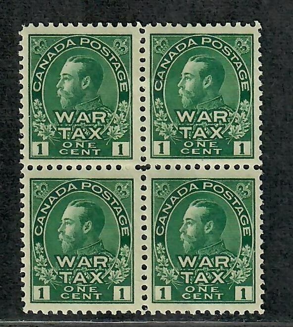 Canada Sc#MR1 M/NH/VF, War Tax Block Of 4, Cv. $260