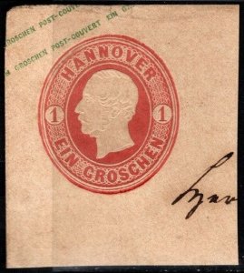 1860 Germany Hannover Cut Square George V 1 Groschen