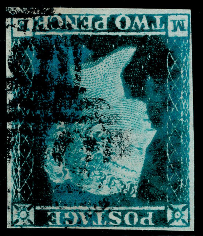 SG14Wi, 2d blue WMK INVERTED, FINE used. Cat £875.