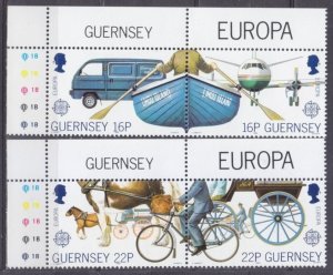 1988 Guernsey 417-420Paar Europa Cept / Transport