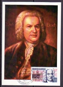 Bulgaria, Scott cat. 4144. Composer J.S.Bach on a Max. Card.