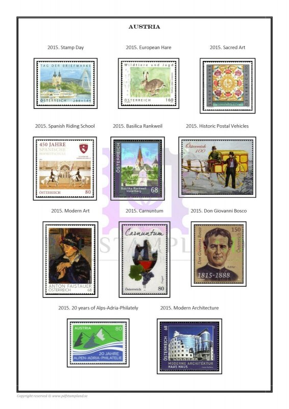 Austria 1850-2020  PDF(DIGITAL) STAMP ALBUM PAGES