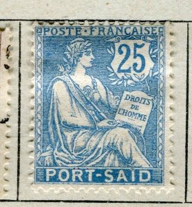 FRENCH PORT SAID; 1902 early Mouchon Type used hinged 25c. value