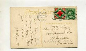 1910 Christmas Seal TIED TO POST CARD with Cancel