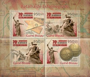 Guinea-Bissau Military Stamps 2013 MNH WWII WW2 Battle of Stalingrad 4v M/S 