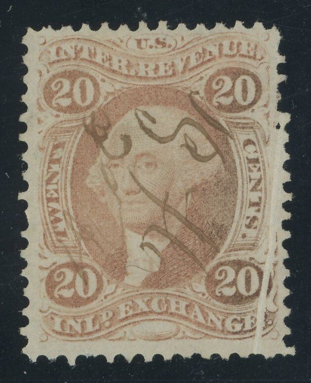 USA R42c - 20 cent Inland Exchange - used with minor pre-print paper fold