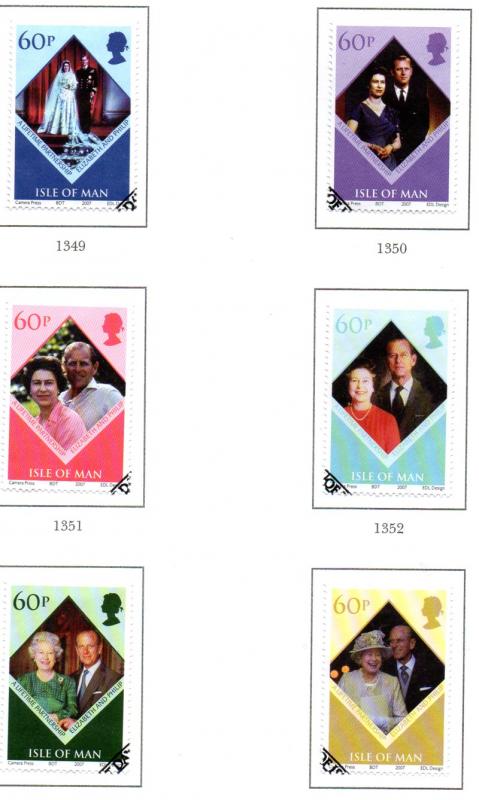 Isle of Man Sc 1189a-f 2007 Royal Anniversary stamp set used