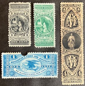 US Private Die Stamps Scott #RS85,124,151-2