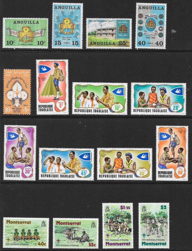 WORLDWIDE Scouting Collection (245) All Mint Never Hinged Sets & Singles