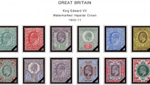 COLOR PRINTED GREAT BRITAIN [CLASS.] 1840-1951 STAMP ALBUM PAGES (28 ill. pages)