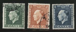 Greece Scott 391-393 used 1937 short set