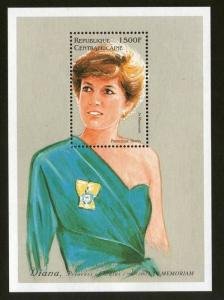 Central African Republic 1997 PRINCESS DIANA s/s Perforated Mint (NH)
