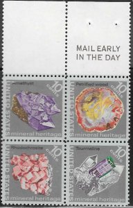 US#1538-41 10c Mineral Issue-MAIL EARLY BLOCK of 4 (MNH) CV $1.00