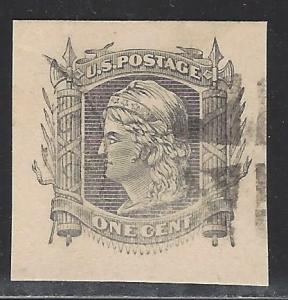 United States H&G # 4, cut square pse postal card, used, issued 1875