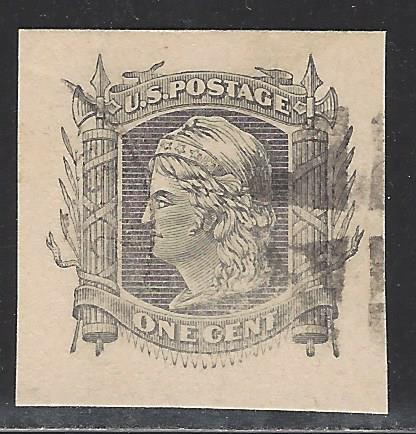 United States H&G # 4, cut square pse postal card, used, issued 1875